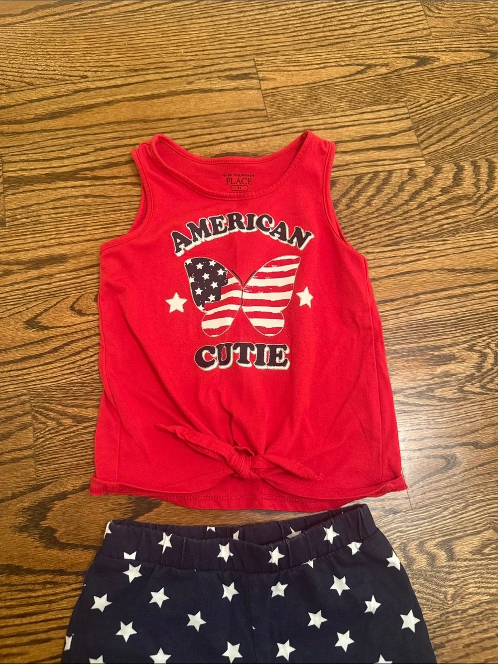 The Children's Place Red "American Cutie" Tank with Navy Star Shorts - Picture 2 of 3